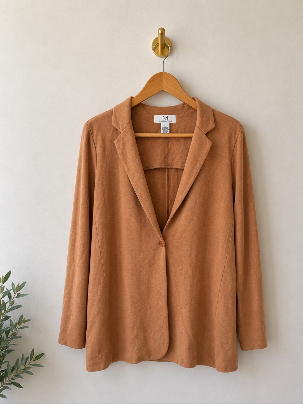Magaschoni Single-Button Blazer in Camel Brown